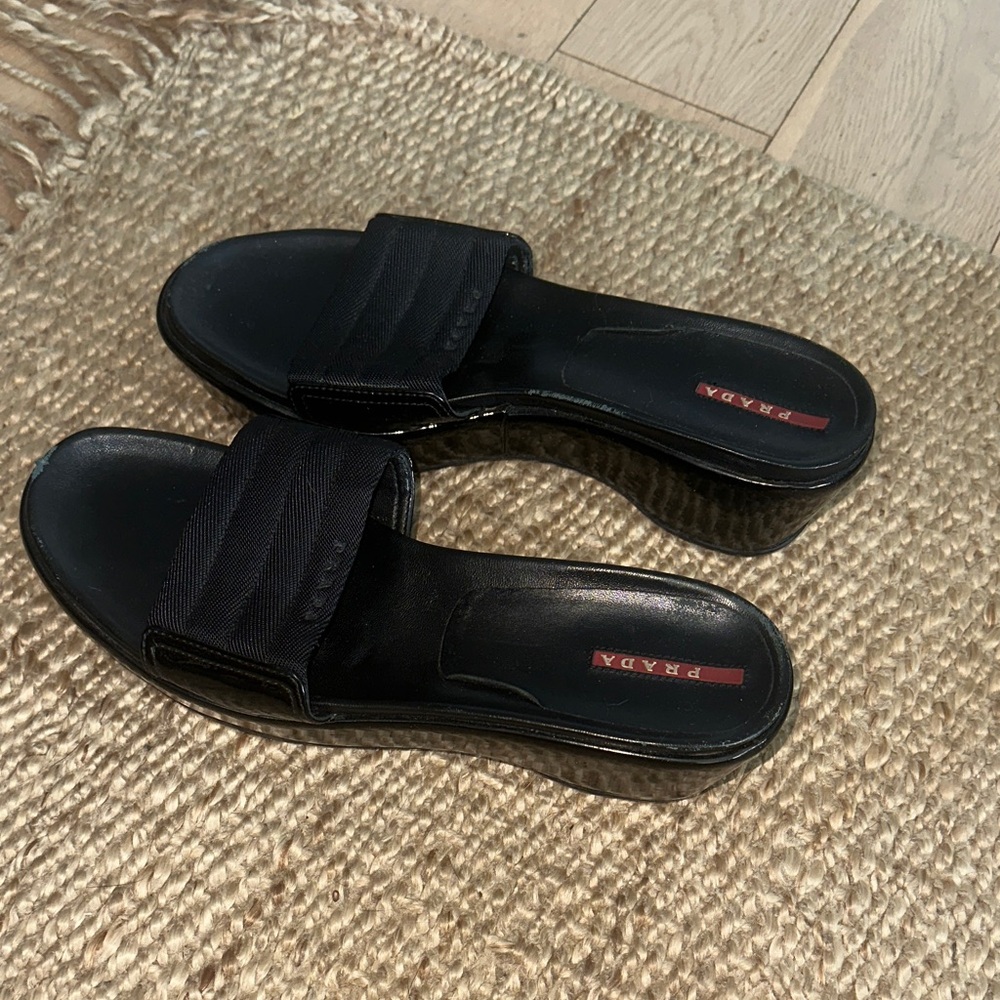 Prada Women's Elegant Black Slide Sandals
